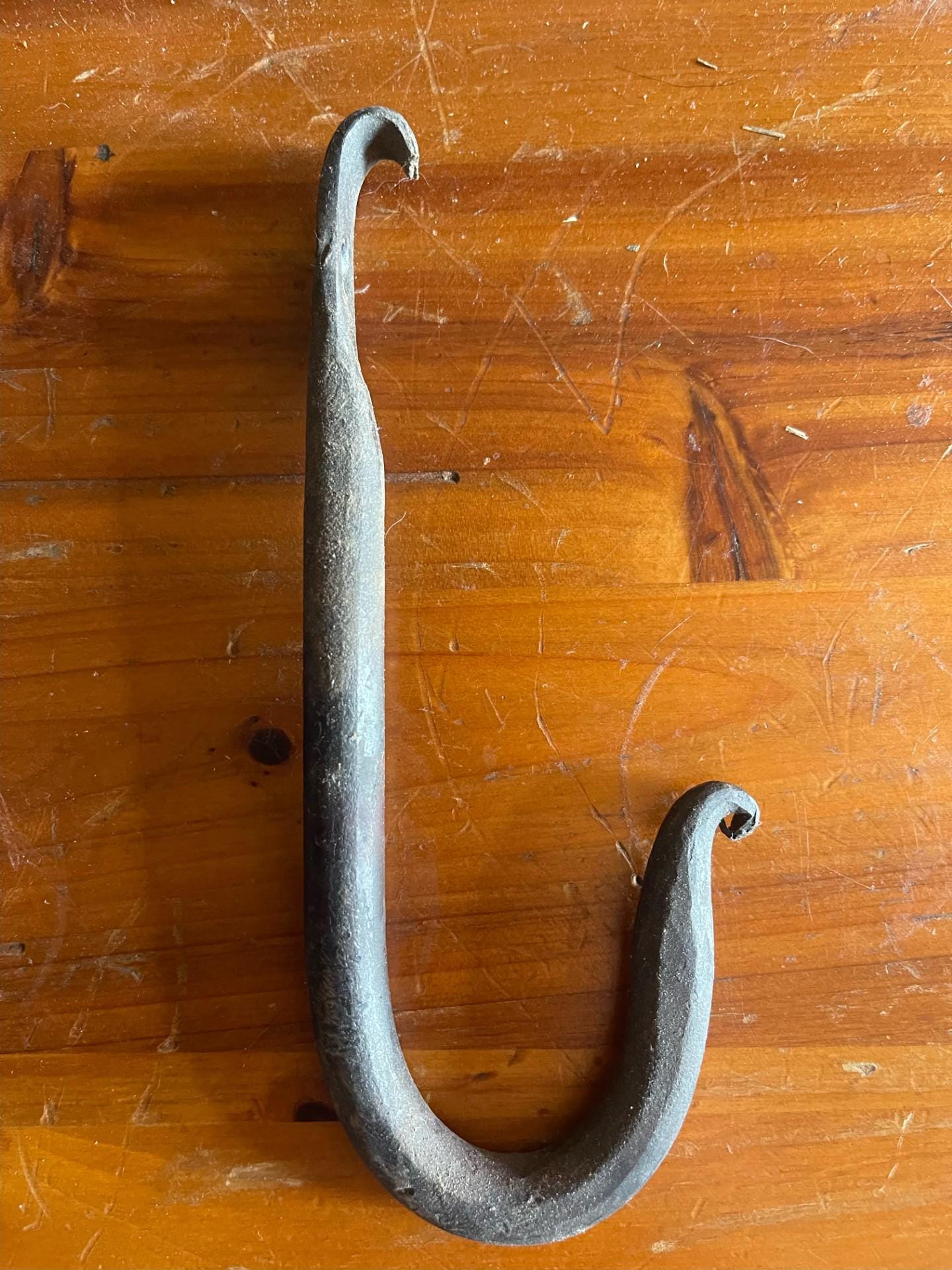 Hand forged single wall hooks, mudroom organiser, rustic wall hanger, set of hooks